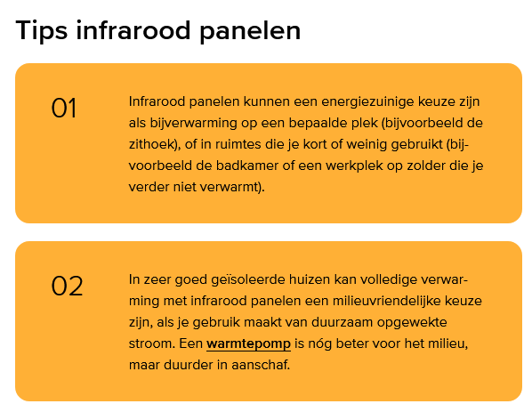 Tips infraroodpanelen Milieu Centraal