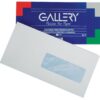 Gallery enveloppen ft 114 x 229 mm, met venster rechts, gegomd, pak van 50 stuks