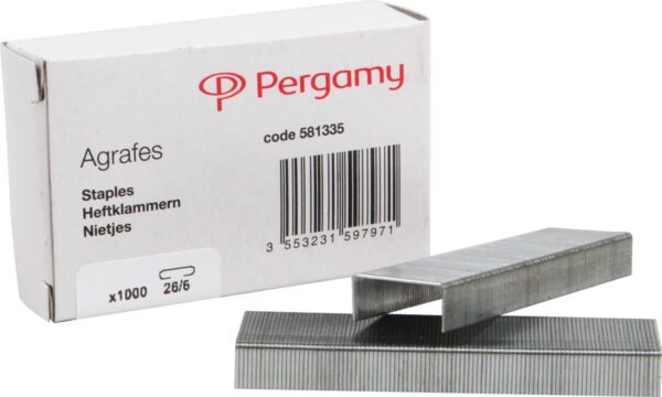 Pergamy nietjes 26/6, verzinkt, doos van 1.000 nietjes - Afbeelding 2