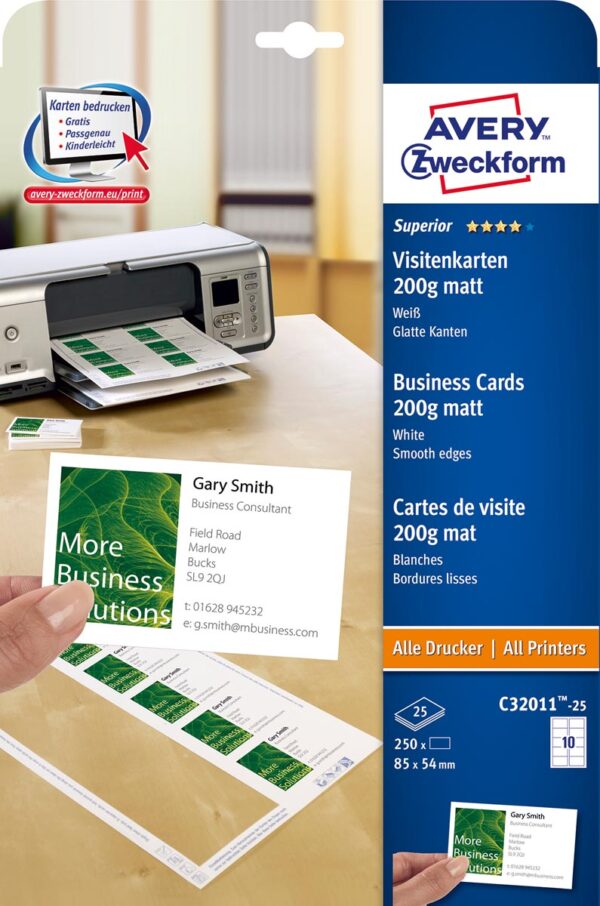 AVERY visitekaarten Quick&Clean  200 g/m²