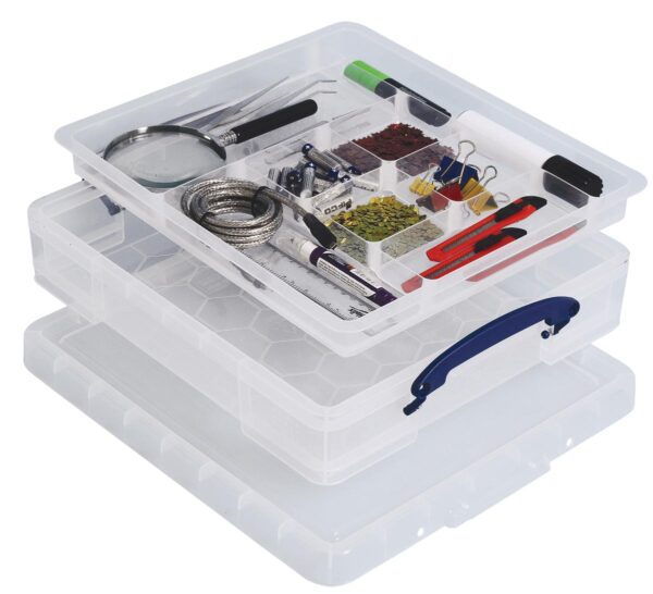 Really Useful Box opbergdoos 7 liter met divider, transparant - Afbeelding 2