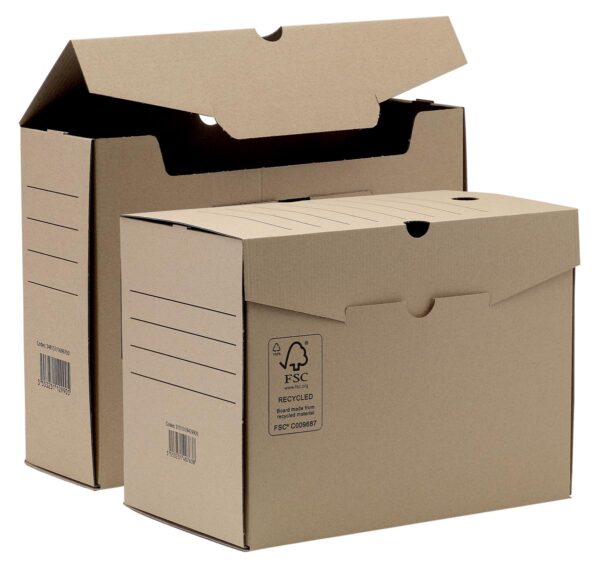 Transfer archiefdoos, ft A4, rug van 20 cm, bruin - Afbeelding 2