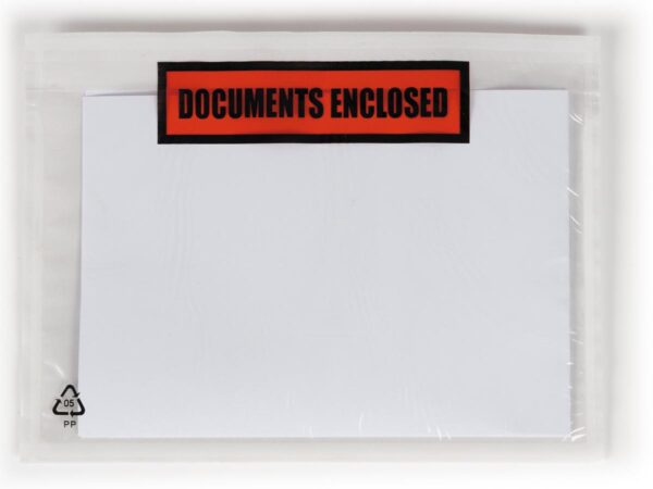 Paklijstenvelop Dokulops A6, ft 165 x 115 mm, doos van 1000 stuks, tekst: documents enclosed - Afbeelding 2