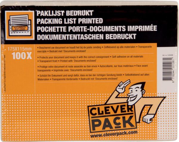 Cleverpack documenthouder Documents Enclosed, ft 175 x 115 mm, pak van 100 stuks - Afbeelding 2