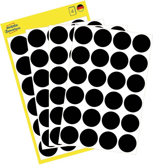 Avery Ronde etiketten diameter 18 mm, zwart, 96 stuks - Afbeelding 2