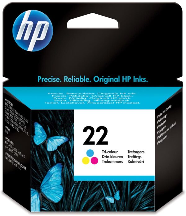 HP inktcartridge 22, 165 pagina's, OEM C9352AE#301, 3 kleuren, met beveiligingssysteem,