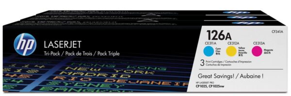 HP toner 126A, 1 000 pagina's, OEM CF341A, 3 kleuren