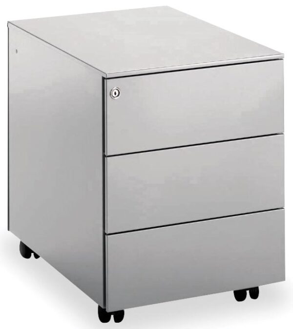 Mobo ladenblok Universal, 3 laden, op wieltjes, aluminium