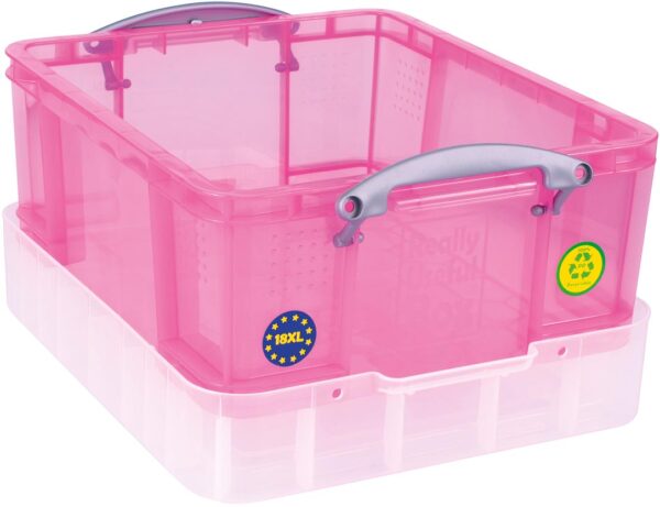 Really Useful Box opbergdoos 18 liter XL, transparant roze - Afbeelding 2