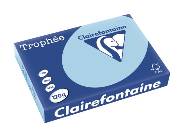 Clairefontaine Trophée Pastel, gekleurd papier, A4, 120 g, 250 vel, blauw